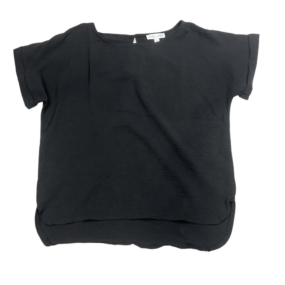 She & Sky Black Women's Top Size Medium Petite